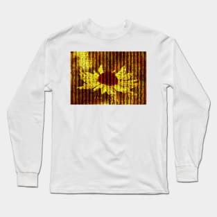 Textured Vintage Golden Sunflower Long Sleeve T-Shirt